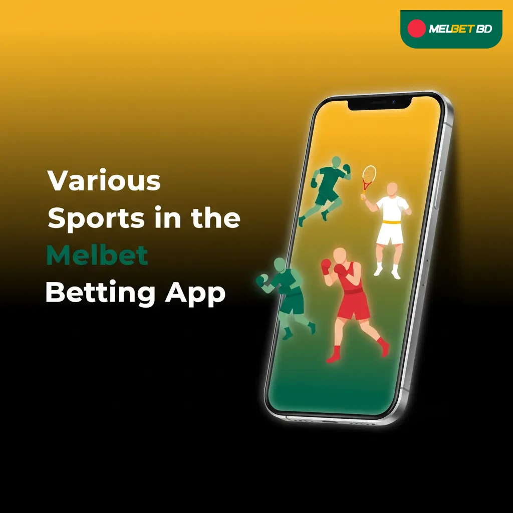 Melbet app screen with live and line markets for cricket, football, kabaddi, tennis, esports, and more; live streams.