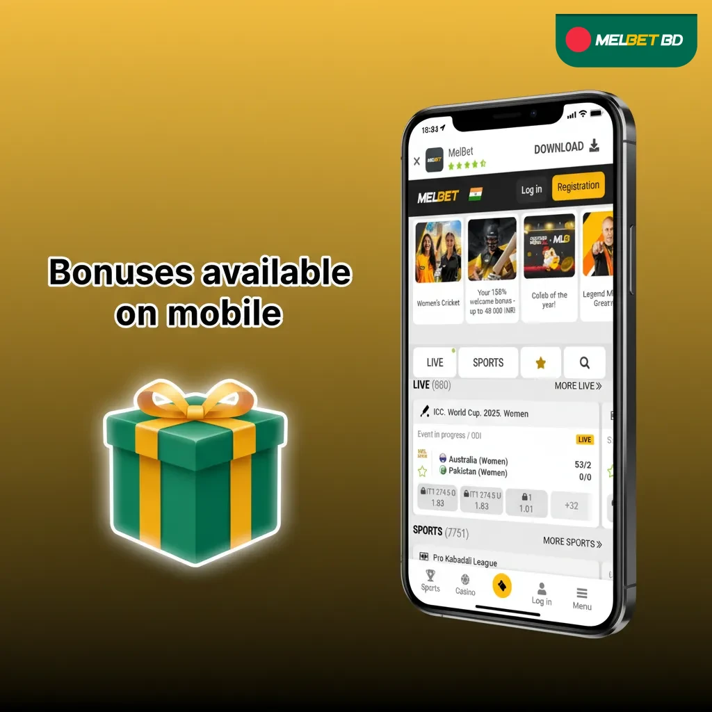 Mobile app screen showing bonuses: 150% welcome up to ₹40,000, reloads, and free bets for sports and casino; T&Cs apply.