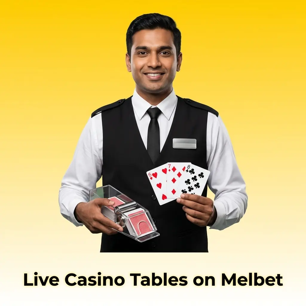 Live casino tables with human dealers on Melbet